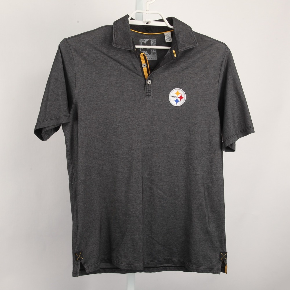 Pittsburgh Steelers Tommy Bahama Polo Shirt Men's Medium Gray NFL Fan Apparel - Picture 2 of 11